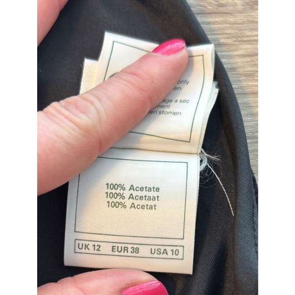 Laura Ashley Purple Taffeta Black Velvet Dress Size 10 - Picture 11 of 13